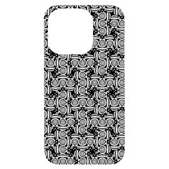 Ethnic Symbols Motif Black And White Pattern Iphone 14 Pro Black Uv Print Case