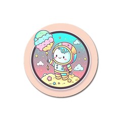 Boy Astronaut Cotton Candy Childhood Fantasy Tale Literature Planet Universe Kawaii Nature Cute Clou Magnet 3  (round)