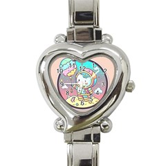 Boy Astronaut Cotton Candy Childhood Fantasy Tale Literature Planet Universe Kawaii Nature Cute Clou Heart Italian Charm Watch by Maspions