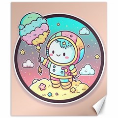 Boy Astronaut Cotton Candy Childhood Fantasy Tale Literature Planet Universe Kawaii Nature Cute Clou Canvas 8  X 10 