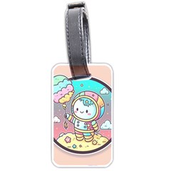 Boy Astronaut Cotton Candy Childhood Fantasy Tale Literature Planet Universe Kawaii Nature Cute Clou Luggage Tag (one Side)