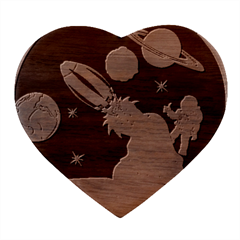 Girl Bed Space Planets Spaceship Rocket Astronaut Galaxy Universe Cosmos Woman Dream Imagination Bed Heart Wood Jewelry Box by Maspions