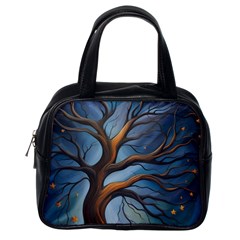 Tree Branches Mystical Moon Expressionist Oil Painting Acrylic Painting Abstract Nature Moonlight Ni Classic Handbag (one Side)