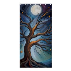 Tree Branches Mystical Moon Expressionist Oil Painting Acrylic Painting Abstract Nature Moonlight Ni Shower Curtain 36  X 72  (stall) 