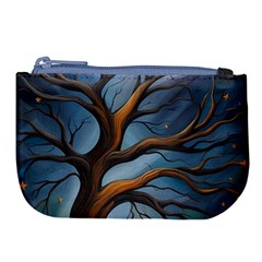 Tree Branches Mystical Moon Expressionist Oil Painting Acrylic Painting Abstract Nature Moonlight Ni Large Coin Purse