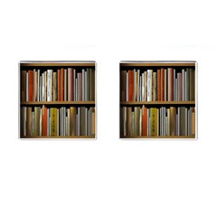 Book Nook Books Bookshelves Comfortable Cozy Literature Library Study Reading Reader Reading Nook Ro Cufflinks (square)