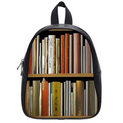 Book Nook Books Bookshelves Comfortable Cozy Literature Library Study Reading Reader Reading Nook Ro School Bag (small)