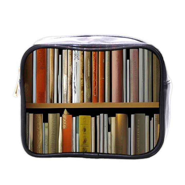 Book Nook Books Bookshelves Comfortable Cozy Literature Library Study Reading Reader Reading Nook Ro Mini Toiletries Bag (One Side)