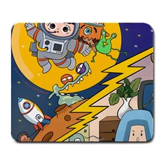 Astronaut Moon Monsters Spaceship Universe Space Cosmos Large Mousepad