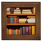 Book Nook Books Bookshelves Comfortable Cozy Literature Library Study Reading Room Fiction Entertain Framed Tile Front