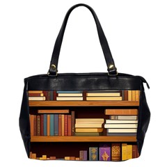 Book Nook Books Bookshelves Comfortable Cozy Literature Library Study Reading Room Fiction Entertain Oversize Office Handbag (2 Sides) by Maspions