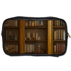 Books Book Shelf Shelves Knowledge Book Cover Gothic Old Ornate Library Toiletries Bag (one Side)