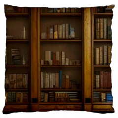 Books Book Shelf Shelves Knowledge Book Cover Gothic Old Ornate Library Large Cushion Case (one Side)