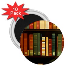 Books Bookshelves Library Fantasy Apothecary Book Nook Literature Study 2 25  Magnets (10 Pack)  by Grandong