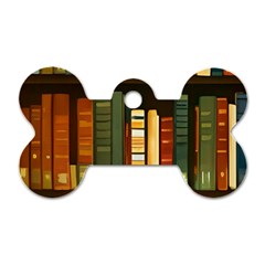 Books Bookshelves Library Fantasy Apothecary Book Nook Literature Study Dog Tag Bone (two Sides) by Grandong