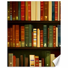 Books Bookshelves Library Fantasy Apothecary Book Nook Literature Study Canvas 11  X 14  by Grandong