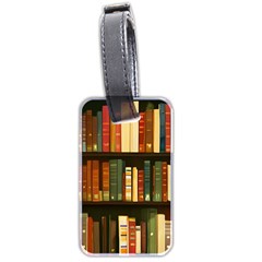 Books Bookshelves Library Fantasy Apothecary Book Nook Literature Study Luggage Tag (two Sides) by Grandong