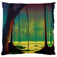 Nature Swamp Water Sunset Spooky Night Reflections Bayou Lake 16  Baby Flannel Cushion Case (two Sides)