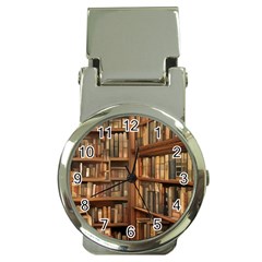 Room Interior Library Books Bookshelves Reading Literature Study Fiction Old Manor Book Nook Reading Money Clip Watches by Grandong