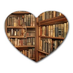 Room Interior Library Books Bookshelves Reading Literature Study Fiction Old Manor Book Nook Reading Heart Mousepad by Grandong