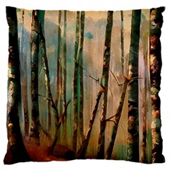 Woodland Woods Forest Trees Nature Outdoors Mist Moon Background Artwork Book 16  Baby Flannel Cushion Case (two Sides)