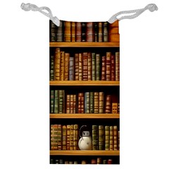 Room Interior Library Books Bookshelves Reading Literature Study Fiction Old Manor Book Nook Reading Jewelry Bag by Grandong