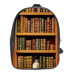 Room Interior Library Books Bookshelves Reading Literature Study Fiction Old Manor Book Nook Reading School Bag (large) by Grandong