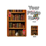 Room Interior Library Books Bookshelves Reading Literature Study Fiction Old Manor Book Nook Reading Playing Cards 54 Designs (Mini) Front - HeartA