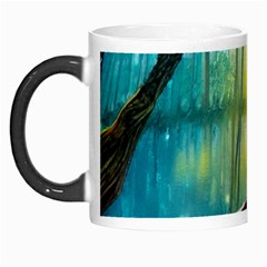 Swamp Bayou Rowboat Sunset Landscape Lake Water Moss Trees Logs Nature Scene Boat Twilight Quiet Morph Mug by Grandong