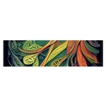 Outdoors Night Setting Scene Forest Woods Light Moonlight Nature Wilderness Leaves Branches Abstract Oblong Satin Scarf (16  x 60 ) Front