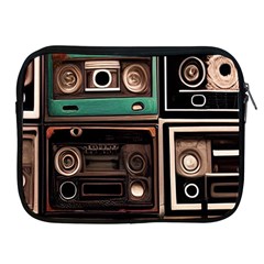 Retro Electronics Old Antiques Texture Wallpaper Vintage Cassette Tapes Retrospective Apple Ipad 2/3/4 Zipper Cases