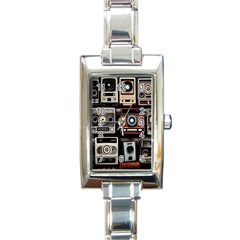 Retro Cameras Old Vintage Antique Technology Wallpaper Retrospective Rectangle Italian Charm Watch