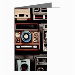 Retro Cameras Old Vintage Antique Technology Wallpaper Retrospective Greeting Cards (Pkg of 8)