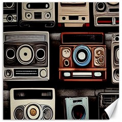 Retro Cameras Old Vintage Antique Technology Wallpaper Retrospective Canvas 12  x 12 