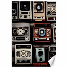 Retro Cameras Old Vintage Antique Technology Wallpaper Retrospective Canvas 24  x 36 