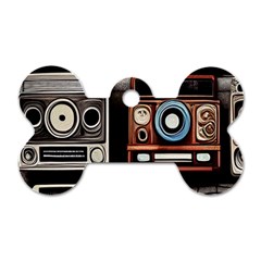 Retro Cameras Old Vintage Antique Technology Wallpaper Retrospective Dog Tag Bone (One Side)