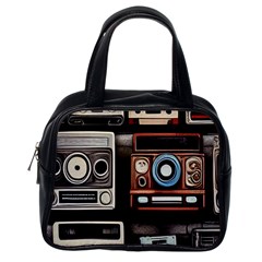Retro Cameras Old Vintage Antique Technology Wallpaper Retrospective Classic Handbag (One Side)