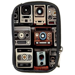 Retro Cameras Old Vintage Antique Technology Wallpaper Retrospective Compact Camera Leather Case