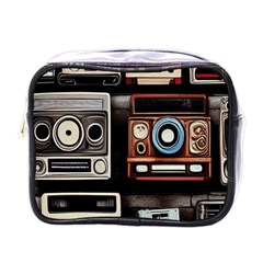 Retro Cameras Old Vintage Antique Technology Wallpaper Retrospective Mini Toiletries Bag (One Side)