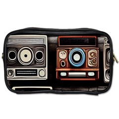 Retro Cameras Old Vintage Antique Technology Wallpaper Retrospective Toiletries Bag (One Side)