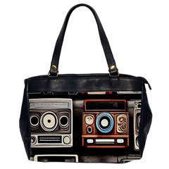 Retro Cameras Old Vintage Antique Technology Wallpaper Retrospective Oversize Office Handbag (2 Sides)