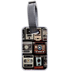 Retro Cameras Old Vintage Antique Technology Wallpaper Retrospective Luggage Tag (two sides)