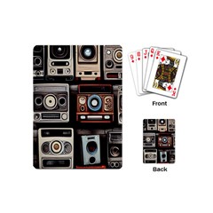Retro Cameras Old Vintage Antique Technology Wallpaper Retrospective Playing Cards Single Design (Mini)