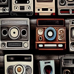 Retro Cameras Old Vintage Antique Technology Wallpaper Retrospective Play Mat (Rectangle)