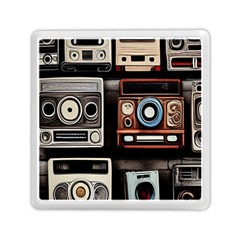 Retro Cameras Old Vintage Antique Technology Wallpaper Retrospective Memory Card Reader (Square)