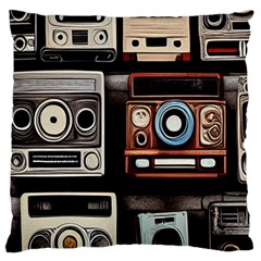 Retro Cameras Old Vintage Antique Technology Wallpaper Retrospective Standard Premium Plush Fleece Cushion Case (Two Sides)