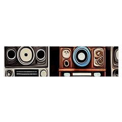 Retro Cameras Old Vintage Antique Technology Wallpaper Retrospective Oblong Satin Scarf (16  x 60 )