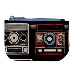 Retro Cameras Old Vintage Antique Technology Wallpaper Retrospective Large Coin Purse