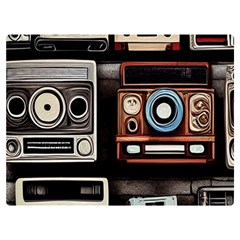 Retro Cameras Old Vintage Antique Technology Wallpaper Retrospective Premium Plush Fleece Blanket (Extra Small)