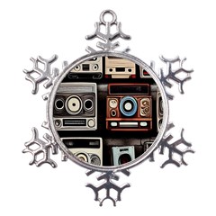 Retro Cameras Old Vintage Antique Technology Wallpaper Retrospective Metal Large Snowflake Ornament